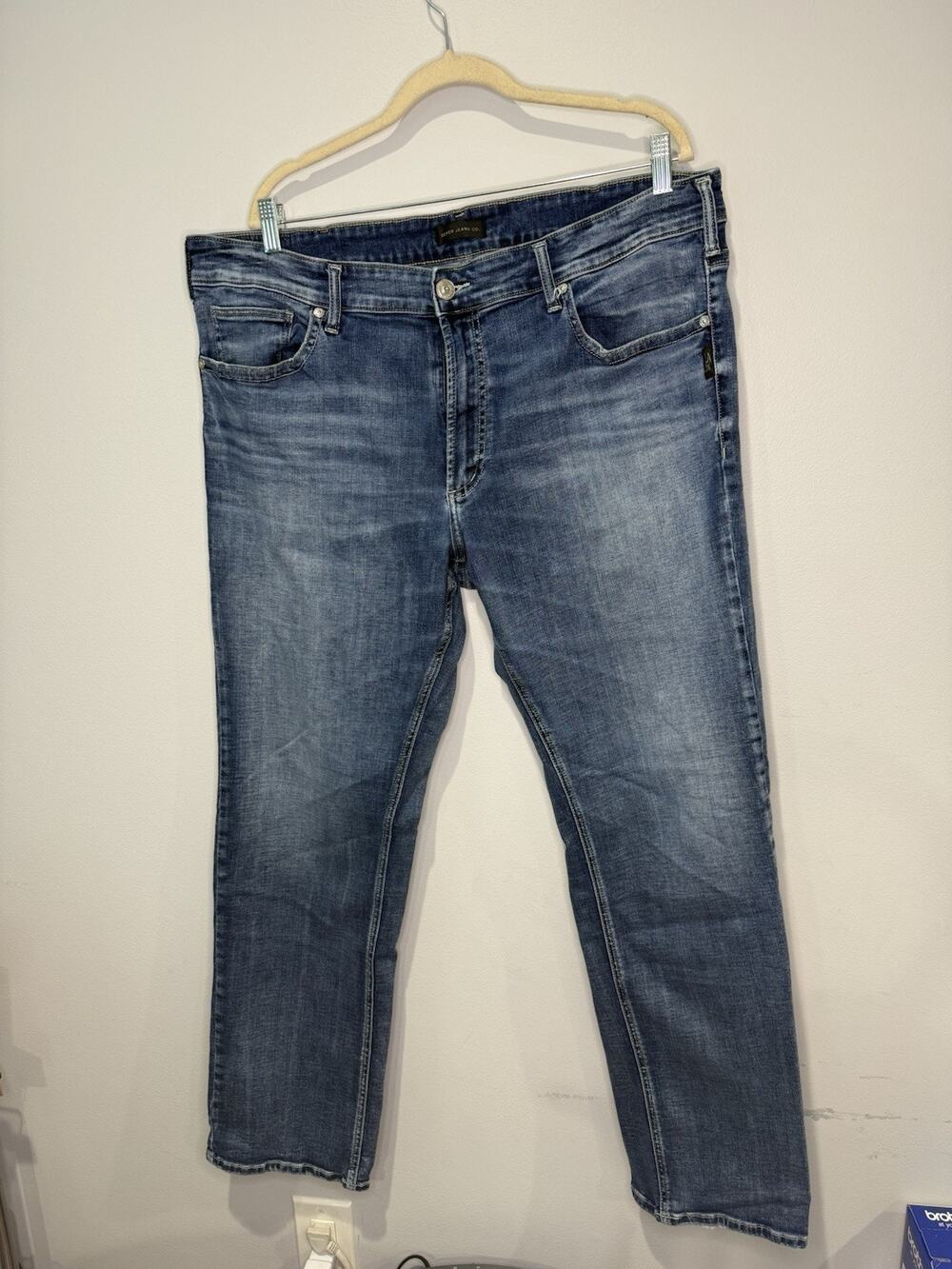 Silver Jeans Co Grayson Jeans Mens 42x32 Relaxed Straight Stretch Blue Denim